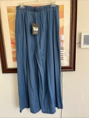 Joh Wide-Leg Drawstring Pants in Denim Blue